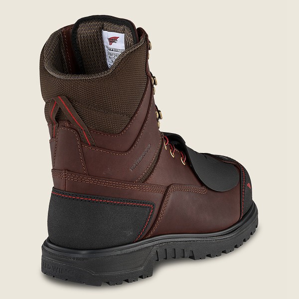 Red Wing Mens Safety Boots - Brnr Xp - 8-inch Waterproof Toe Metguard - Brown/Black - HGF182345